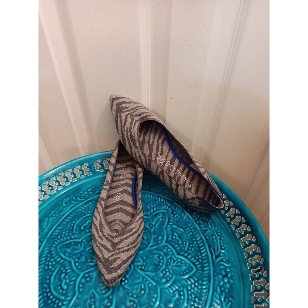 Women's Rothys's Gray Zebra Print Retired Slip On… - image 3